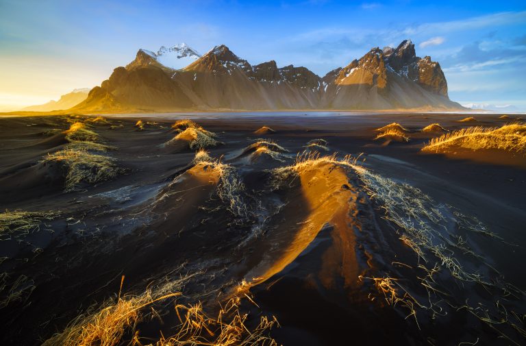 Vestrahorn mountain at sunset, Stokksnes, Iceland